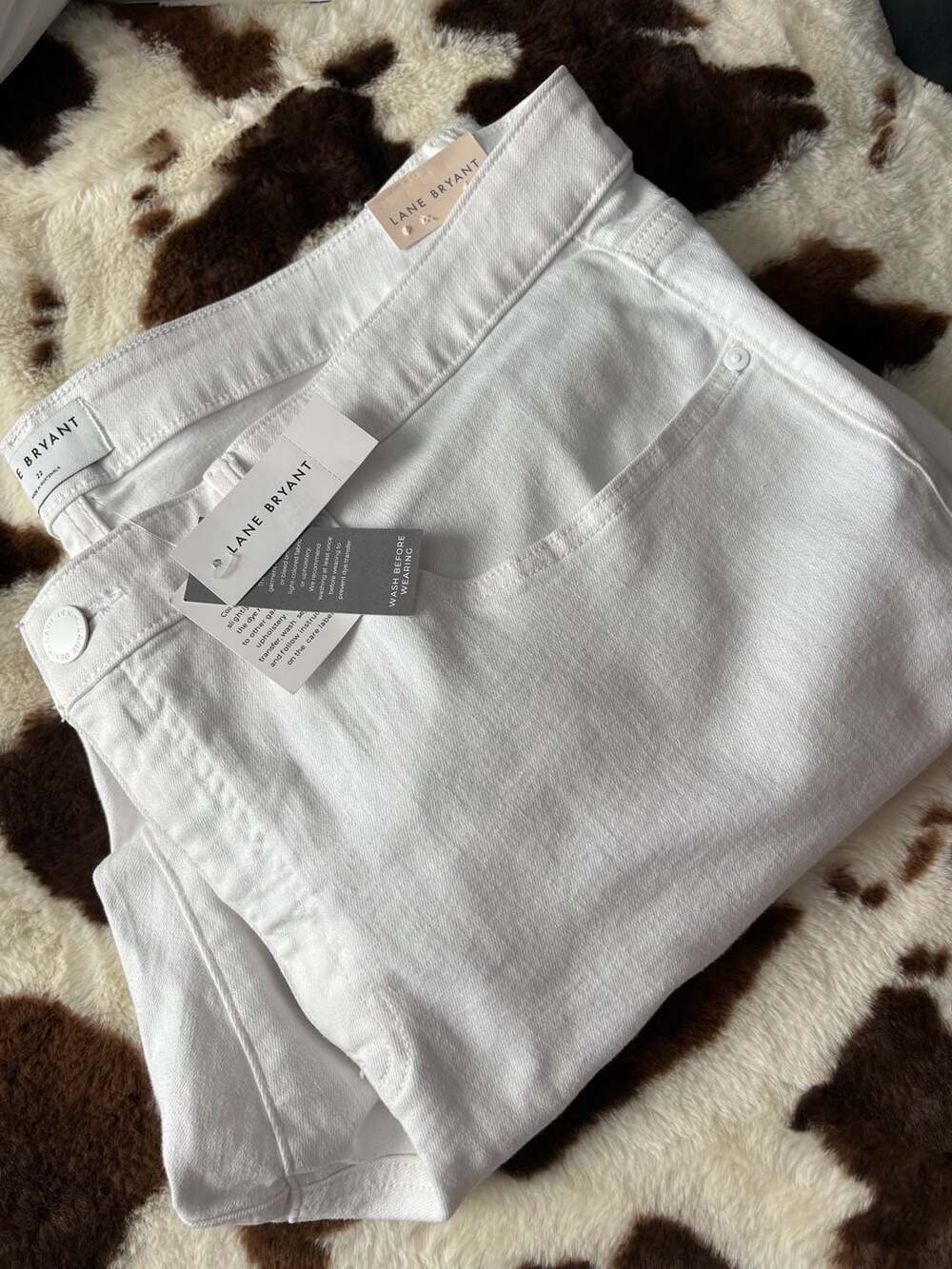 Lane Bryant Signature Fit Flex Magic Waistband Mid-Rise White Jeans NWT